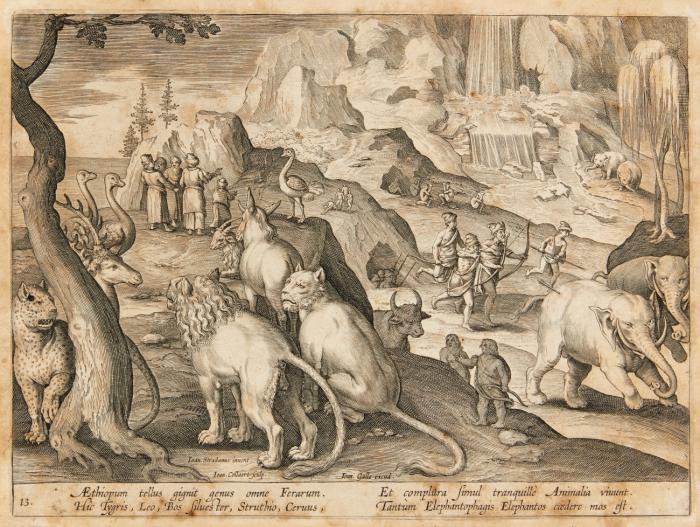 Sammlung von 32 Blatt Jagddarstellungen aus Venationes Ferarum, Avium, Piscium. Antwerpen, bei Johannes Galle (veschiedene Ausgaben)