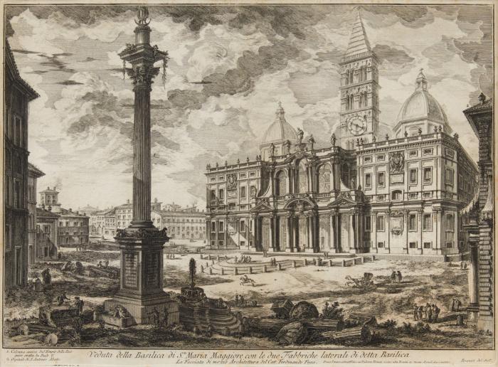 Veduta della Basilica di S.ta Maria Maggiore, con le due Fabbriche laterali di detta Basilica.
