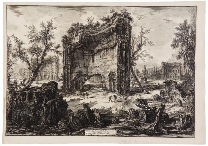 Veduta degli Avanzi delle Fabbriche del Secondo Piano delle Terme di Tito (Ruinen der Bäder Trajans, irrtümlich als Bäder des Titus bezeichnet).
