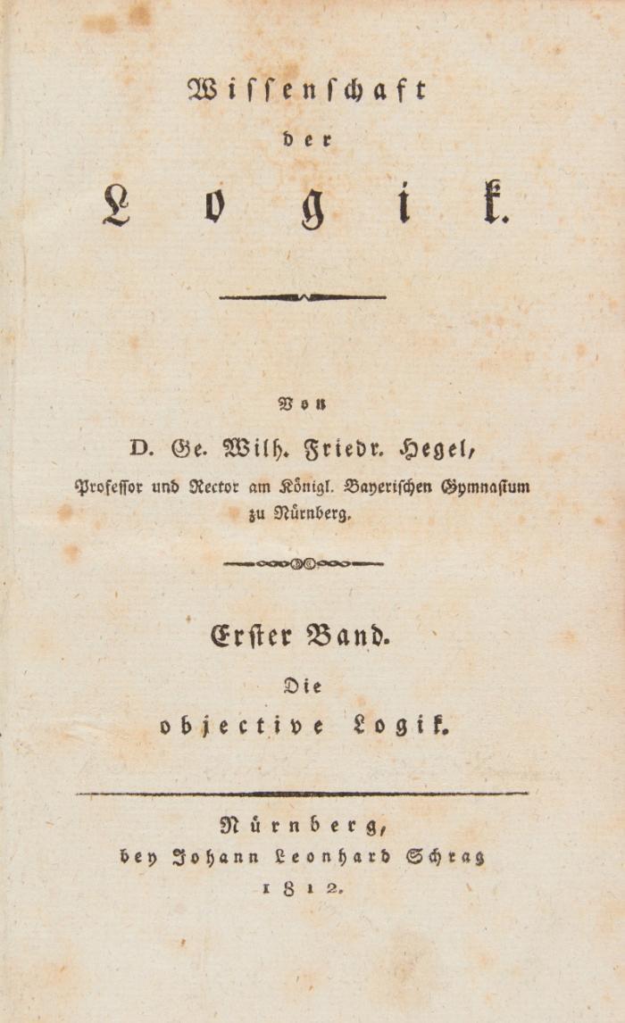 Wissenschaft der Logik. 2 in 3 Bdn.