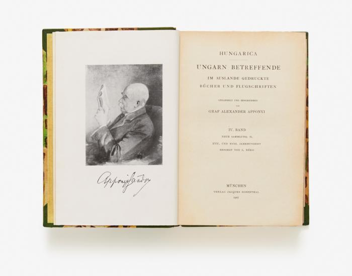 Hungarica. Ungarn betreffende im Auslande gedruckte Bücher und Flugschriften. 4 Bde. in 2. (Bde. III u. IV:  Neue Sammlung, I u. II, hrsg. von L. Dézsi).