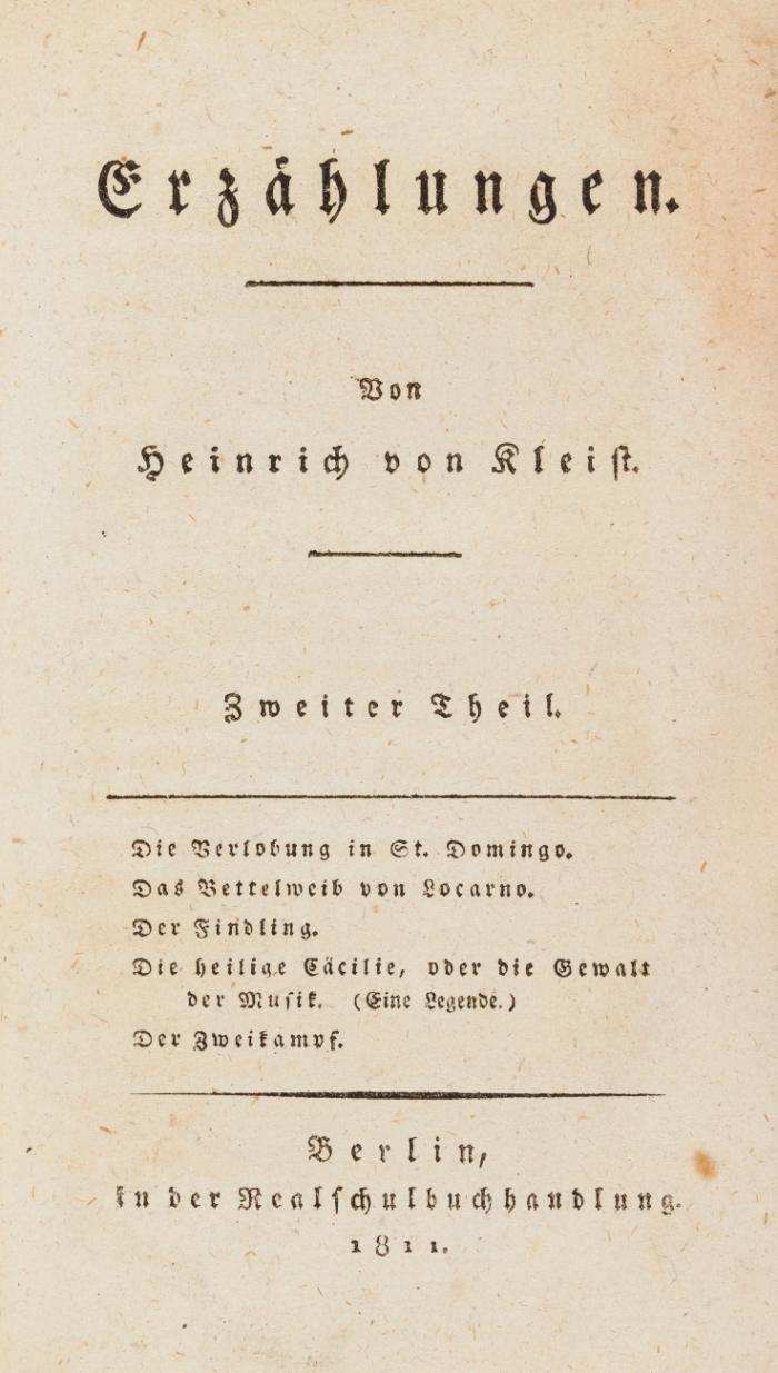 Erzählungen. [Erster u.] zweiter Theil in 1 Bd.