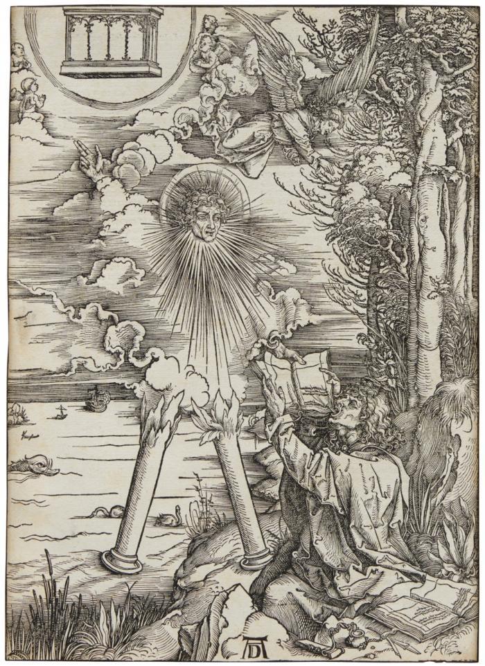 Johannes, das Buch verschlingend.