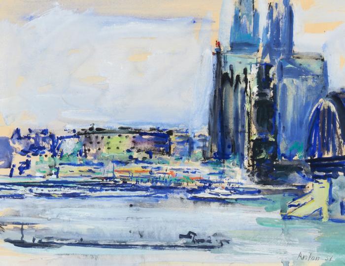 KÖLNER RHEINUFER MIT DOM