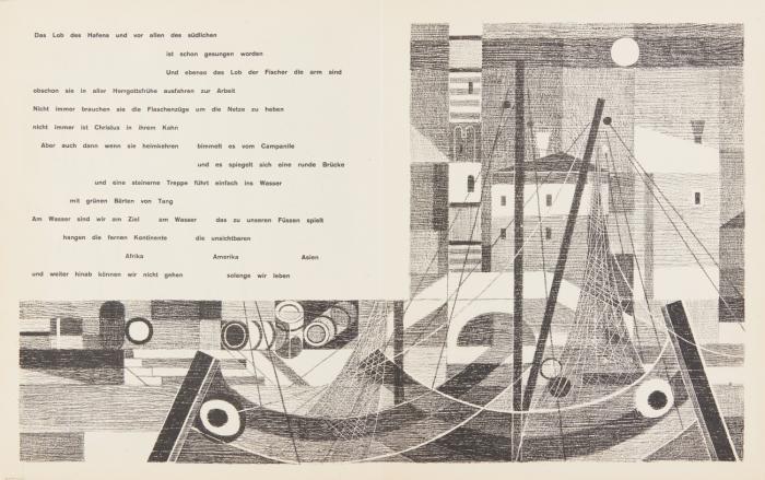 7 Lithographien von Robert S. Gessner mit Glossen von Max Frisch.