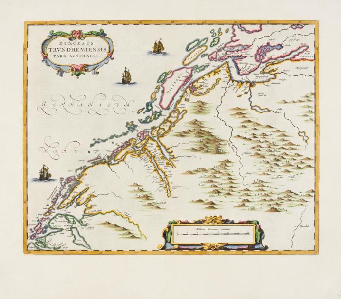 Trondheim.Dioecesis Trundhemiensis Pars Australis, der südliche Teil der Provinz Trøndelag mit Trondheim.