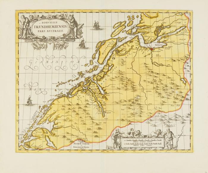 Trondheim. Dioecesis Trundhemiensis Pars Australis, der südliche Teil der Provinz Trøndelag mit Trondheim.
