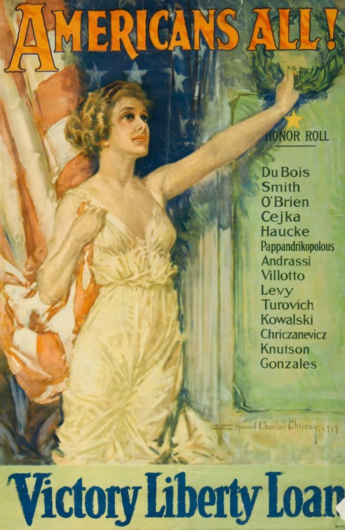 Plakat. – Americans all! Vicotry Liberty Loan.