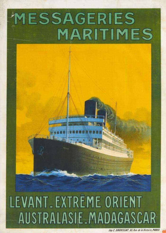 Reiseplakat. – Messageries Maritimes. Levant. Extrême Orient Australasie. Madagascar.