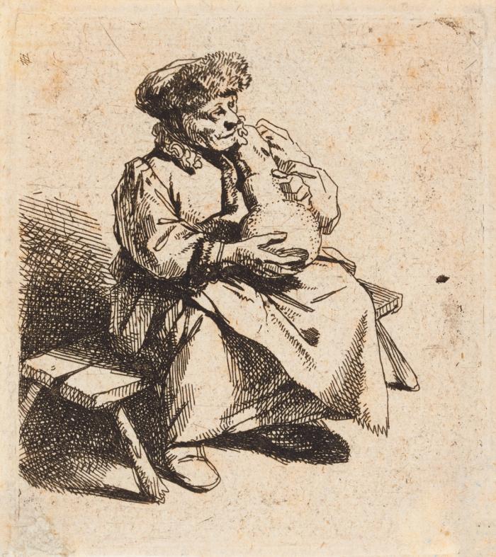 Sitzende Frau mit Krug.