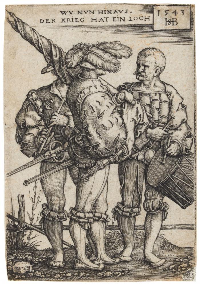 Fähnrich, Trommler und Pfeifer.
