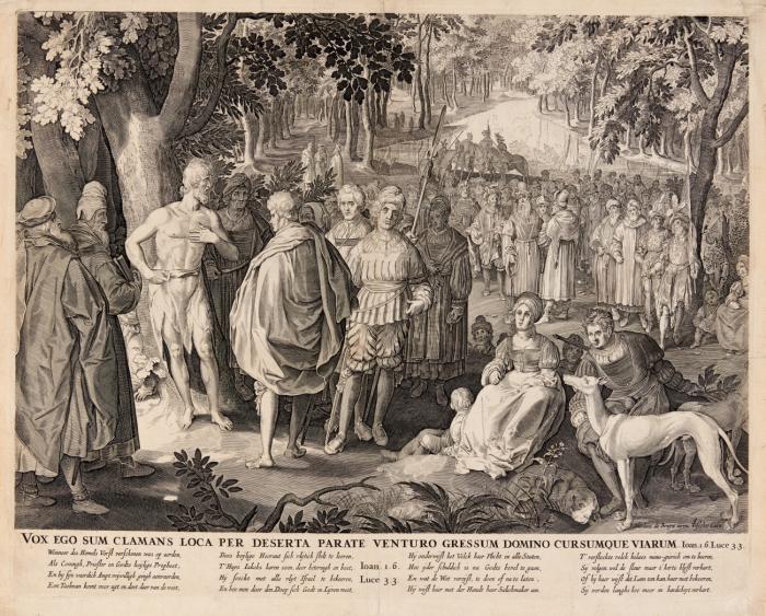 Johannes der Täufer, predigend.