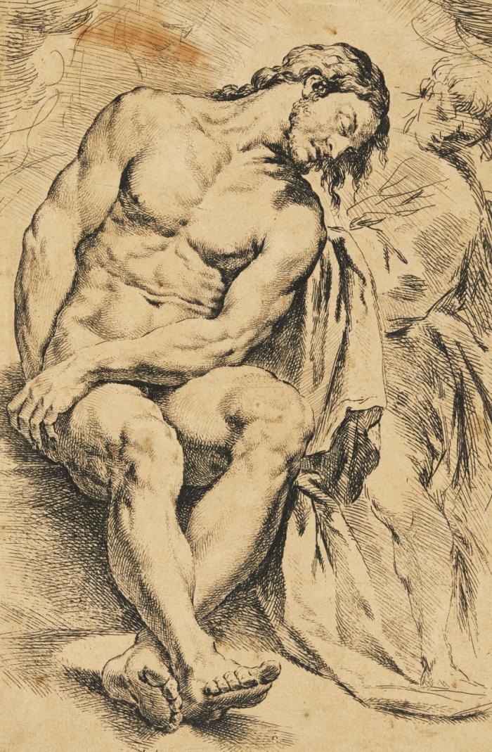 Der tote Christus, von zwei Engeln gestützt.