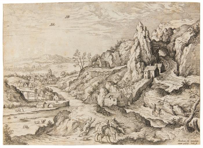 Landschaft mit Abraham und Isaak.
