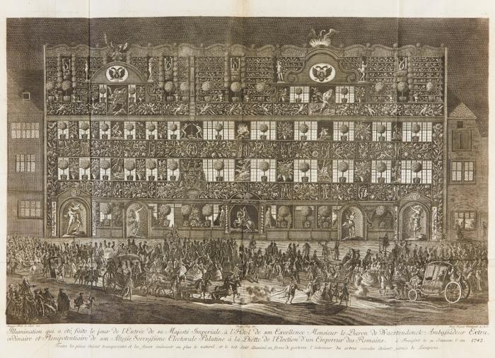 Vollständiges Diarium von den merckwürdigsten Begebenheiten , die sich vor, bey und nach der Höchst-beglückten Crönung des allerdurchlauchtigsten ... Herrn Carls des VII. erwehlten Römischen Kaysers ... im Heil. Röm. Reich, sonderlich zu Franckfurt am Mayn zugetragen.