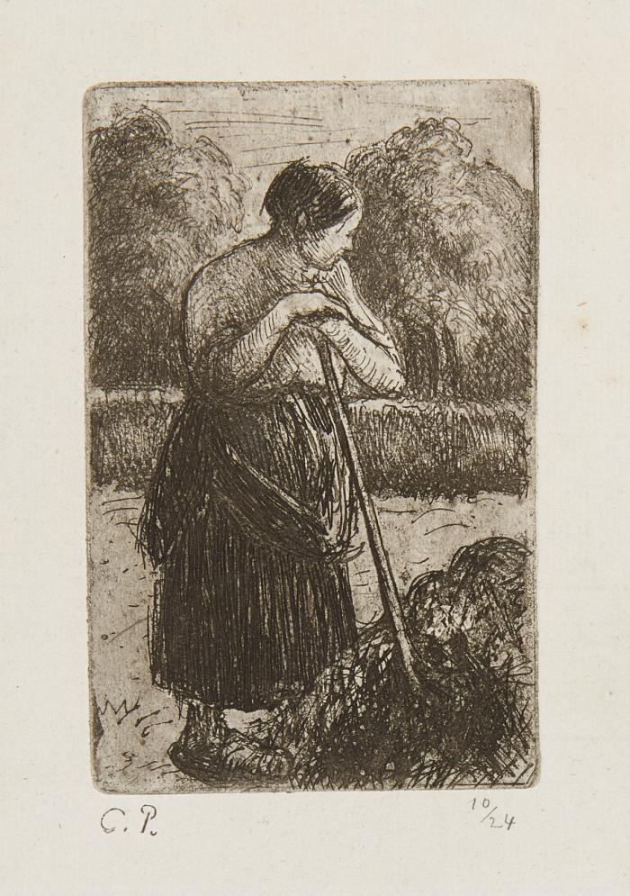 Paysanne à la fourche.