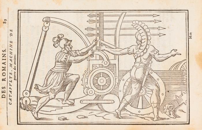 Discours de la religion des anciens Romains, de la castrametation & discipline militaire d'iceux. Des bains & antiques exercitations grecques & romaines. 2 Tle. in 1 Bd.