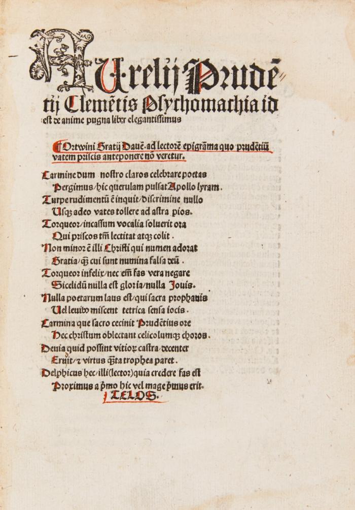 Psychomachia id est de anime pugna liber elegantissimus.