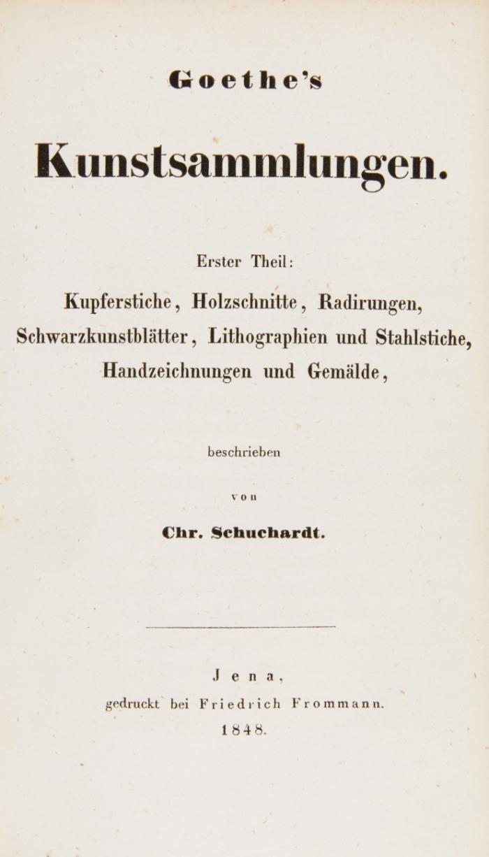 Goethes Kunstsammlungen. 3 Bde.