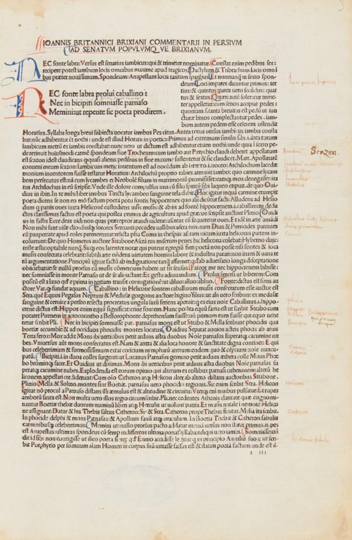 Satyrae. Mit Kommentar von Johannes Britannicus.
