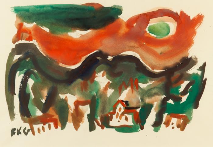 OHNE TITEL (BERGIGE DORFLANDSCHAFT)