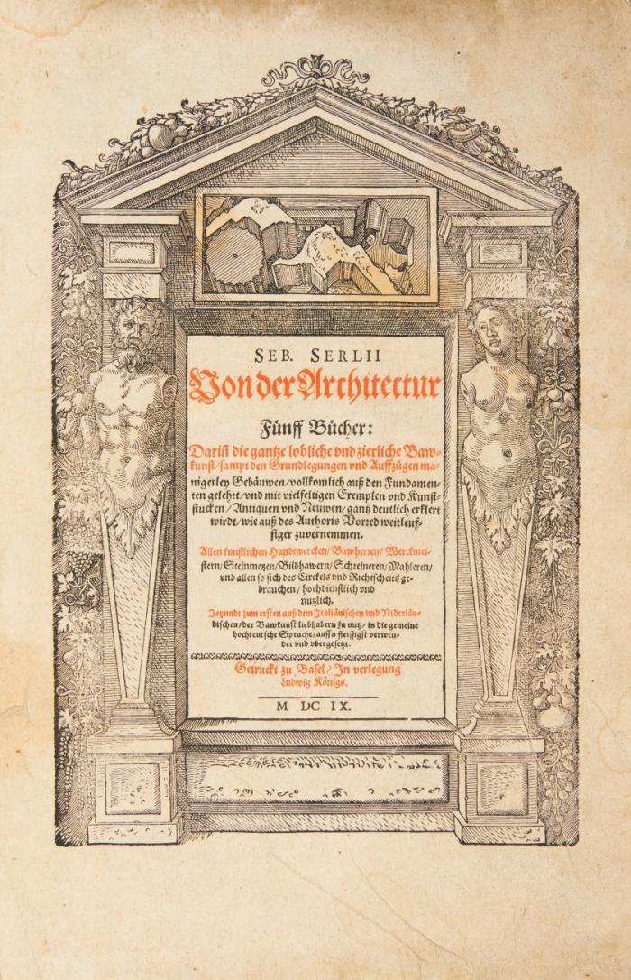 Von der Architectur fünff Bücher. ... Jetzundt zum ersten auß dem Italiänischen und Niderländischen ... in die gemeine hochteutsche Sprache ... ubergesetzt. 5 Tle. in 1 Bd.