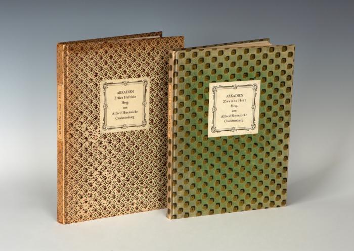 Arkadien. Eine Zeitschrift für Bücher-Liebhaber. Hrsg. von Alfred Hoennicke. 2 Hefte in 2 Bden. (alles).