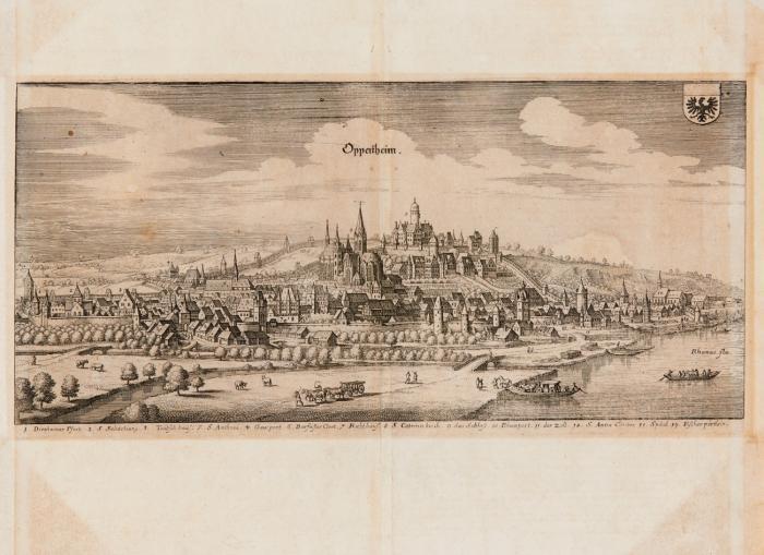 Rheinland. – Breisach. Eigentliche Contrafactur der Statt Breysach ... / Oppenheim. Oppenheim / Bacharach. Bacharach / Caub. Die Pfaltz. Caub.