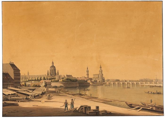 Dresden. – Gesamtansicht, um 1840. / Dresden (Gesamtansicht), 1815.