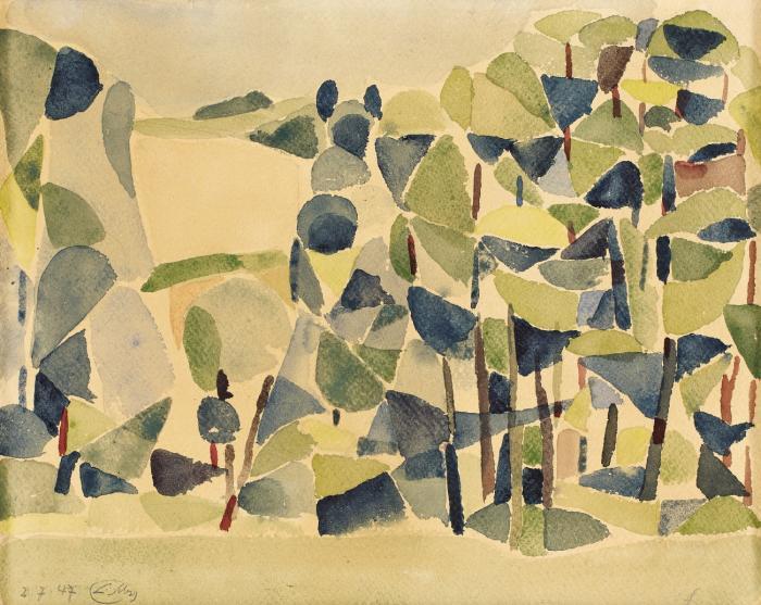 Ludwig Gabriel Schrieber, Wylerberg, 1947, Aquarell, sign.