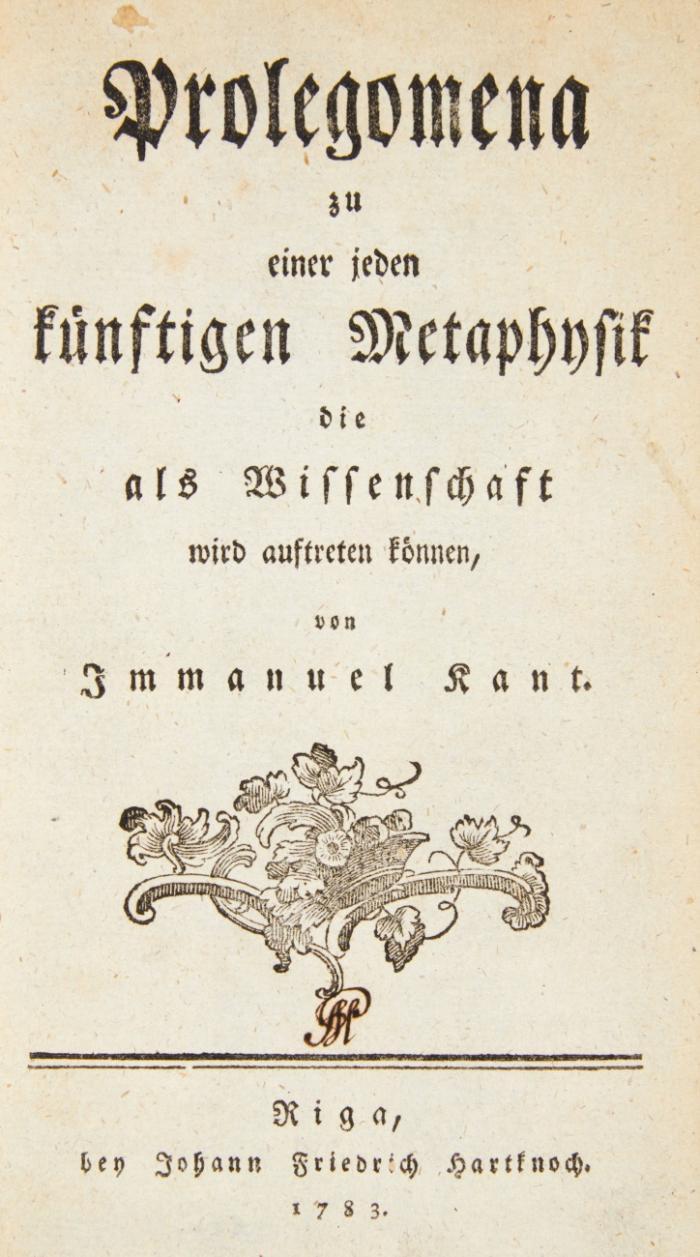 Prolegomena zu einer jeden künftigen Metaphysik die als Wissenschaft wird auftreten können.