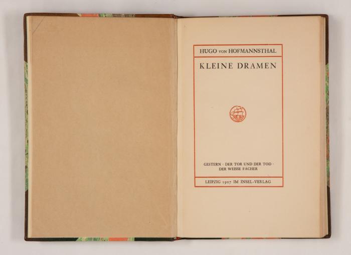 Kleine Dramen. (2. Aufl.). 2 Bde.