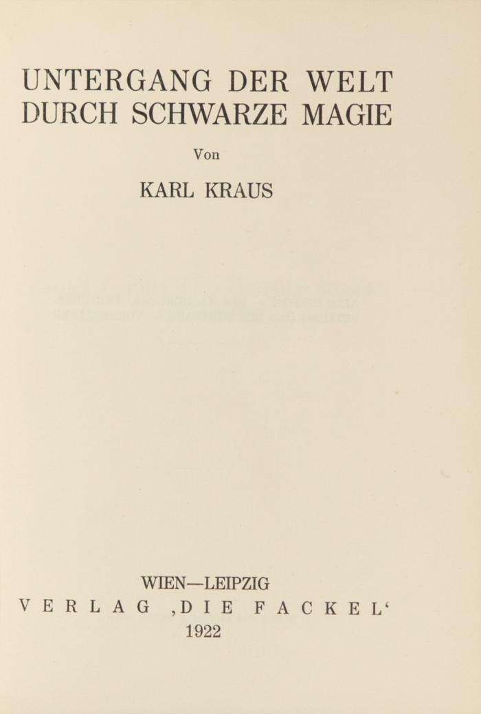 Untergang der Welt durch schwarze Magie.