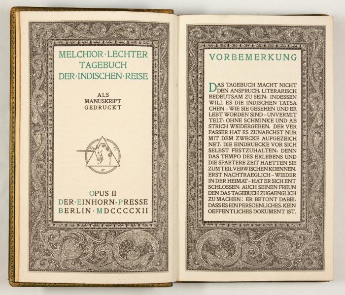 Tagebuch der indischen Reise. Als Manuskript gedruckt.