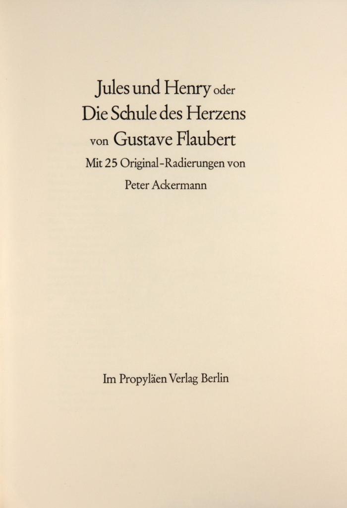 Jules und Henry oder die Schule des Herzens.