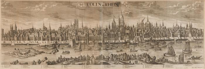 Köln. – Cölln am Rhein. Panoramaansicht mit Deutz.