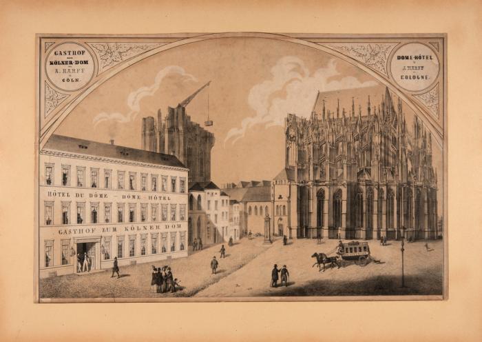 Köln. Gasthof zum Kölner-Dom von A. Harff in Cöln / Dome-Hôtel by A. Harff at Cologne.