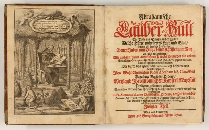 Abrahamische Lauber-Hütt, Ein Tisch mit Speisen in der Mitt ... Hrsg. v. Pater Alexander à Latere Christi. Mischauflage.