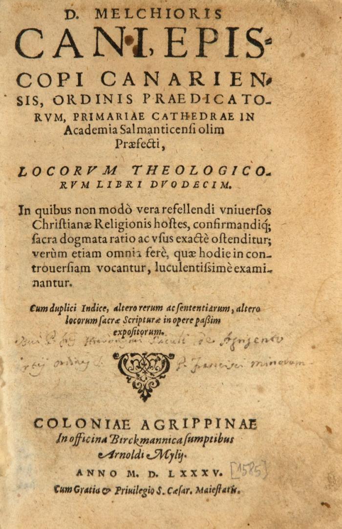 Locorum theologicorum libri duodecim. Cum duplici Indice, altero rerum ac sententiarum ...