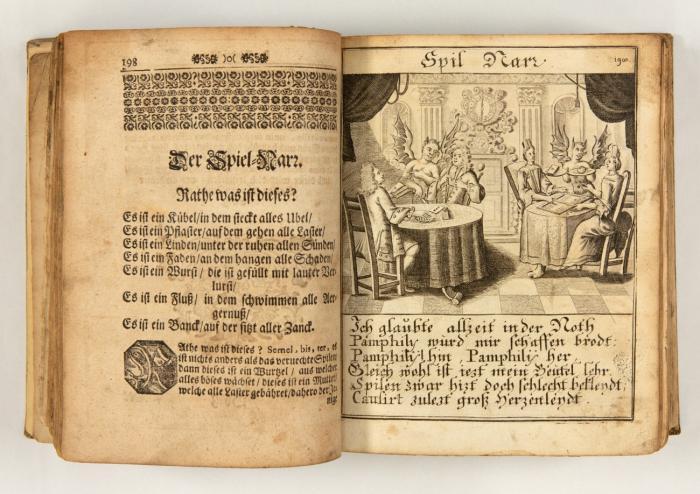 Der christliche Welt-Weise beweinent die Thorheit der neu-entdeckten Narrn-Welt ... worin über 200. lustig und lächerliche Begebenheiten ... vorgestellet. 2 Tle. in 1 Bd.