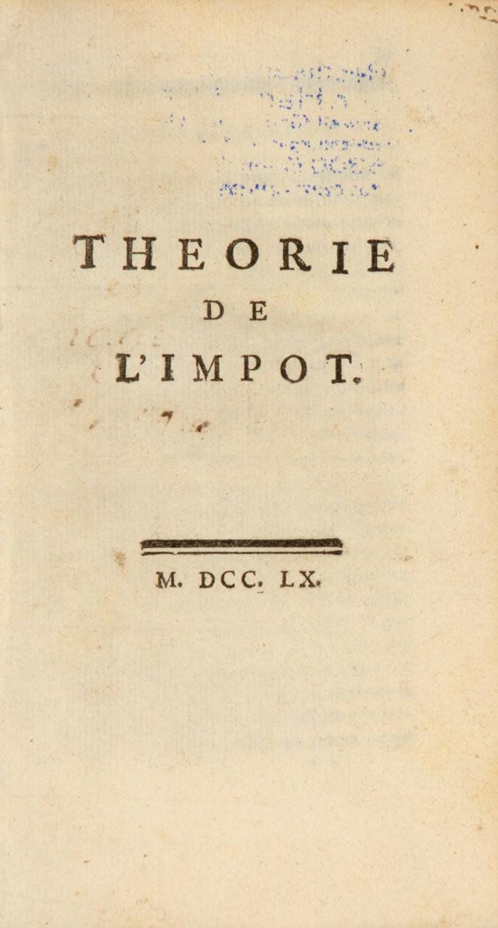 Theorie de l'impot.