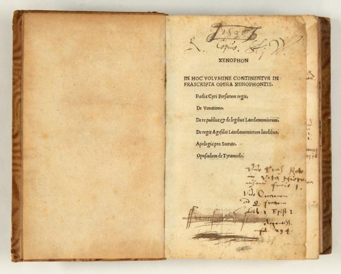 In hoc volumine continentur in frascripta opera opera Xenophontis. Paedia Cyri Persarum regis. De venatione. De re publica & de legibus Lacedaemoniorum [usw.] ...