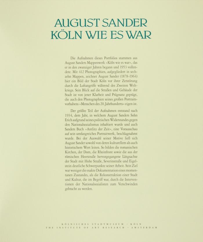 KÖLN WIE ES WAR