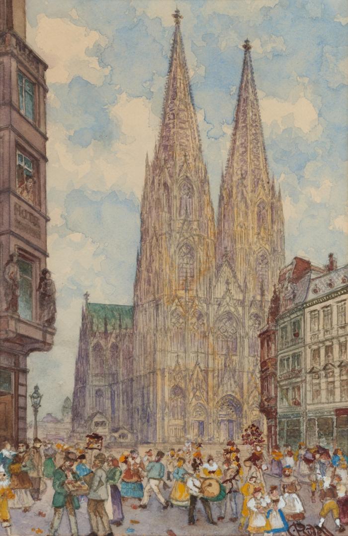 KARNEVALSTREIBEN VOR DEM KÖLNER DOM