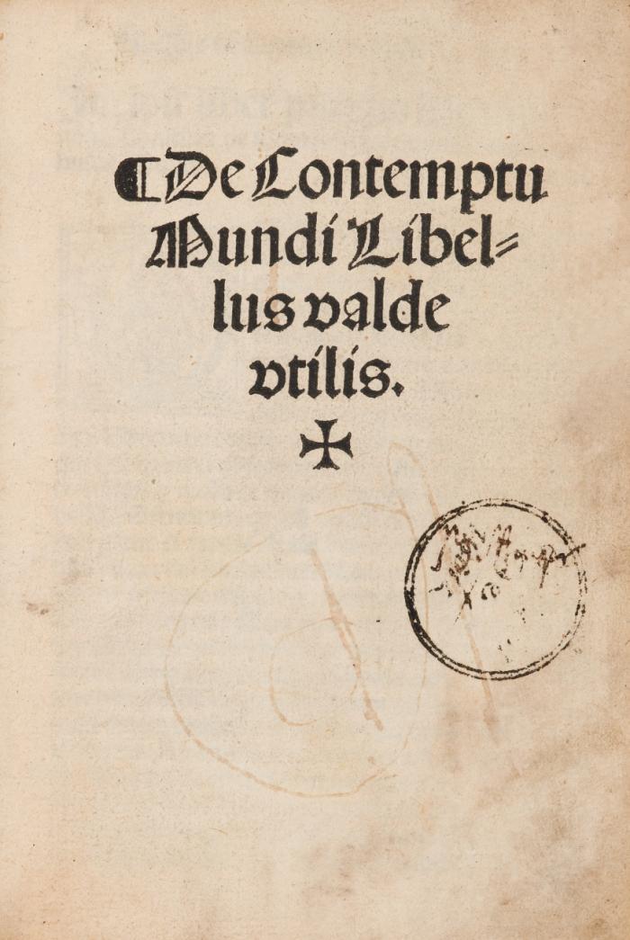 De contemptu mundi libellus valde vtilis.