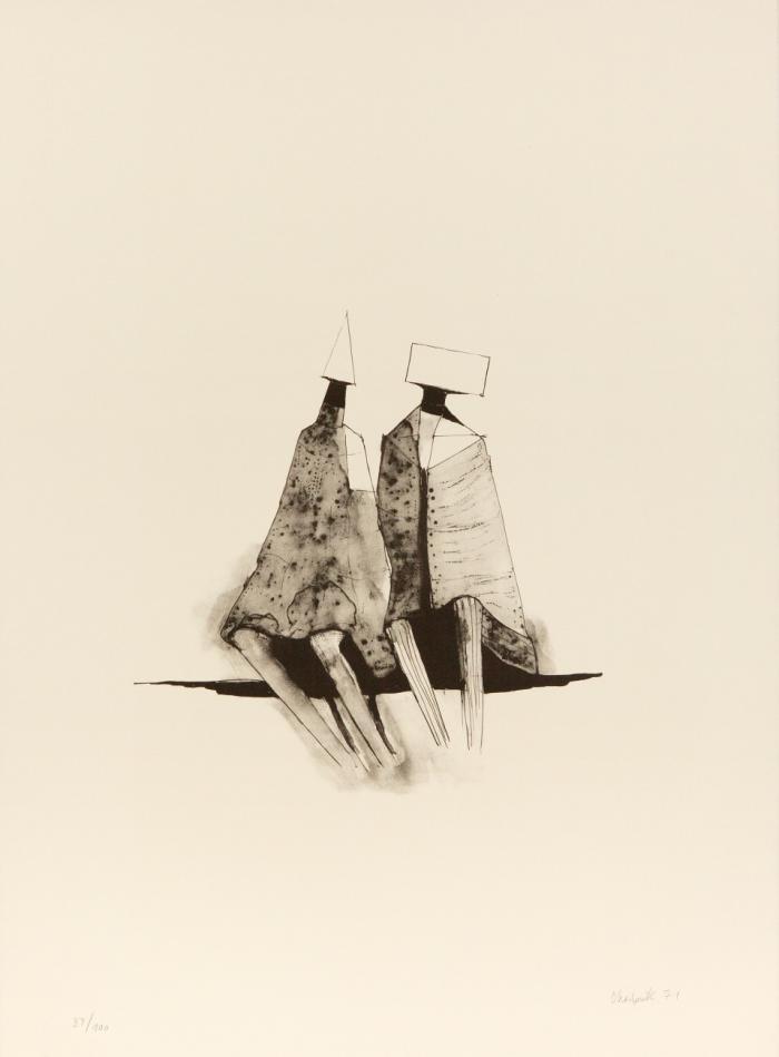 WÄCHTER 1971 / ZWEI SITZENDE FIGUREN