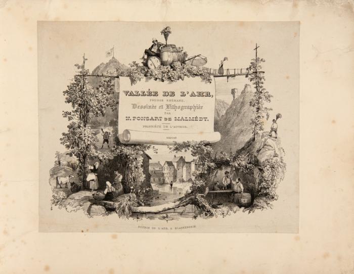 Vallée de l'Ahr, Prusse Rhénane. Dessinée d'après nature et lithograhiée.