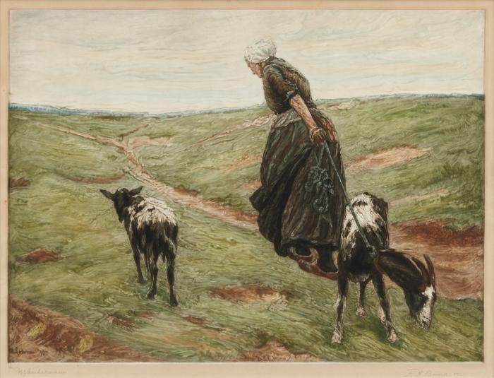 FRAU MIT ZIEGEN