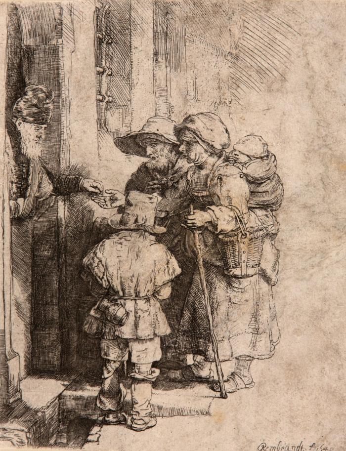 Die Bettler an der Haustür.