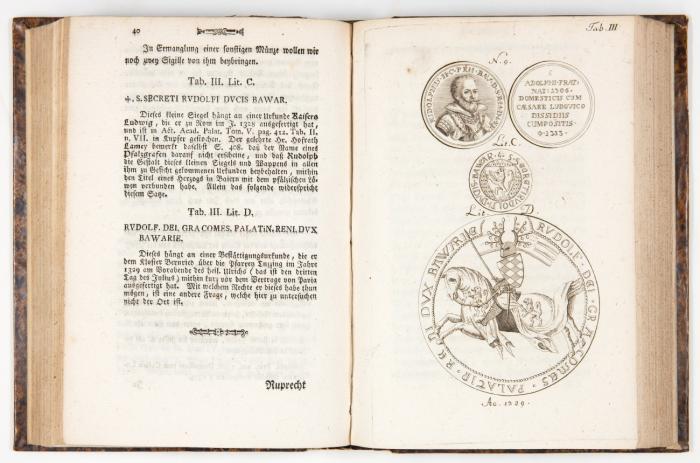 Domus Wittelbachensis numismatica. Oder Sammlung aller existierenden Münzen und Medallien des wittelsbachischen Stammhauses ...  Tle. I, 1-2 u. II, 1-2 (von III).